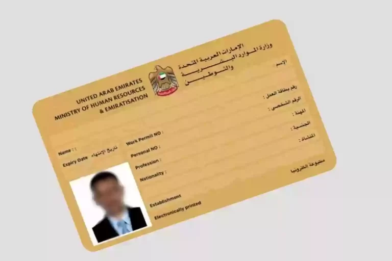 قيمة غرامة عدم تجديد بطاقة العمل الامارات