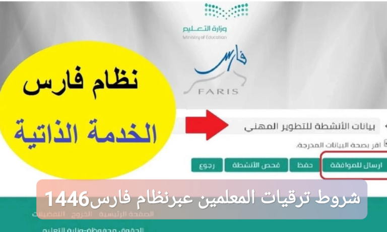 شروط التقديم لترقيات المعلمين عبر نظام فارس 1446
